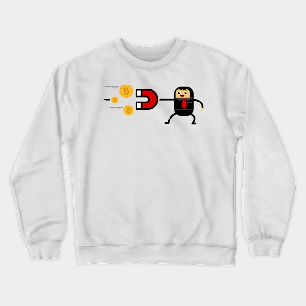 Bitcoin Magnet Crewneck Sweatshirt by erwinwira